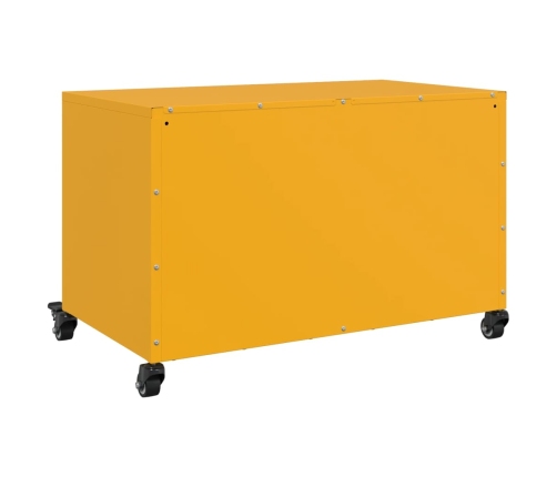 Mueble TV acero laminado en frío amarillo mostaza 68x39x43,5 cm