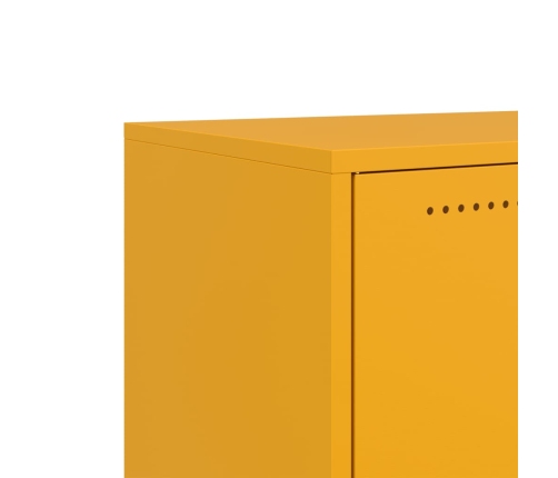 Mueble TV acero laminado en frío amarillo mostaza 68x39x43,5 cm