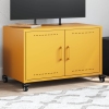 Mueble TV acero laminado en frío amarillo mostaza 68x39x43,5 cm