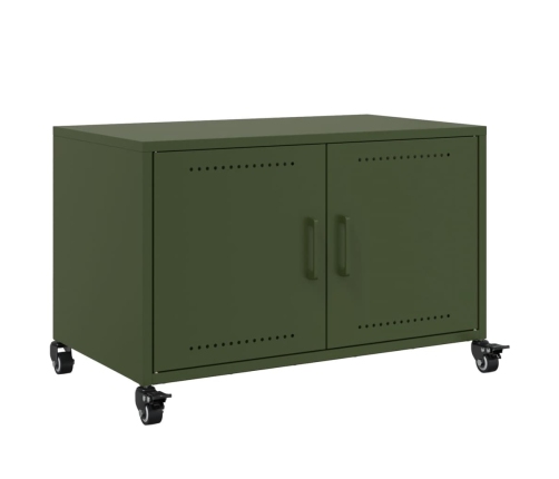 Mueble de TV de acero verde oliva 68x39x43,5 cm