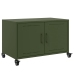 Mueble de TV de acero verde oliva 68x39x43,5 cm