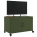 Mueble de TV de acero verde oliva 68x39x43,5 cm