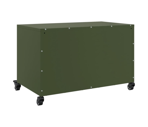 Mueble de TV de acero verde oliva 68x39x43,5 cm