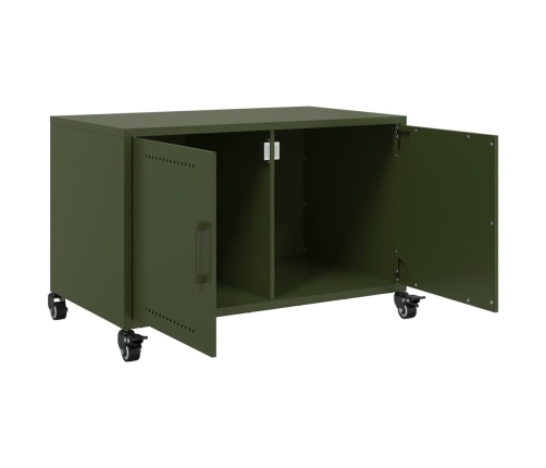 Mueble de TV de acero verde oliva 68x39x43,5 cm