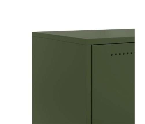 Mueble de TV de acero verde oliva 68x39x43,5 cm