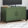 Mueble de TV de acero verde oliva 68x39x43,5 cm