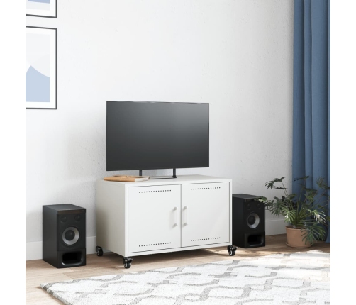 Mueble para TV acero laminado en frío blanco 68x39x43,5 cm