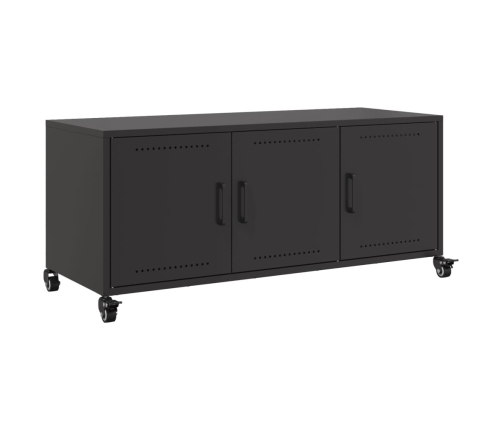 Mueble para TV acero laminado en frío negro 100,5x39x43,5 cm