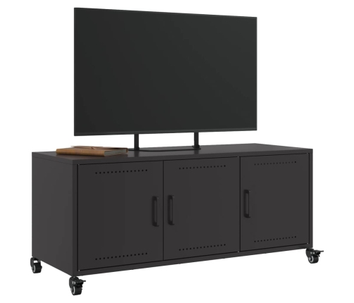 Mueble para TV acero laminado en frío negro 100,5x39x43,5 cm