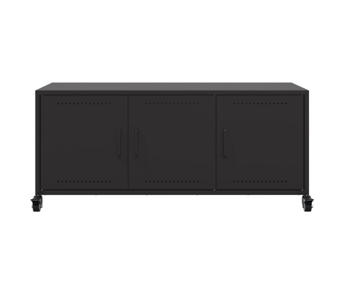 Mueble para TV acero laminado en frío negro 100,5x39x43,5 cm