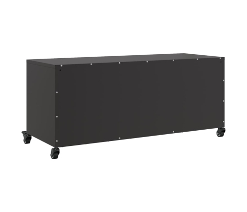 Mueble para TV acero laminado en frío negro 100,5x39x43,5 cm