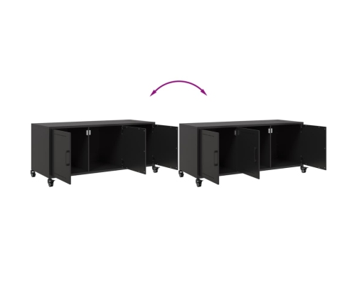 Mueble para TV acero laminado en frío negro 100,5x39x43,5 cm