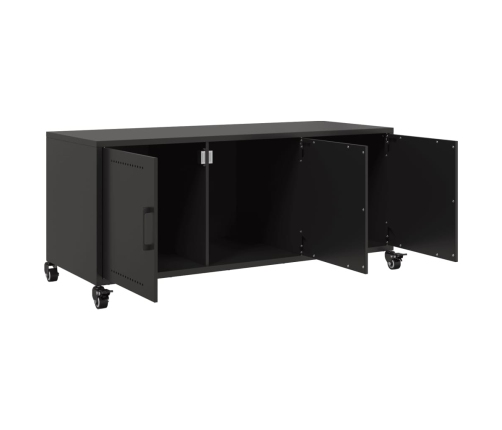 Mueble para TV acero laminado en frío negro 100,5x39x43,5 cm