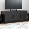 Mueble para TV acero negro 100,5x39x43,5 cm