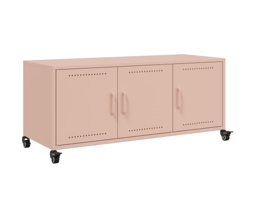 Mueble para TV acero laminado en frío rosa 100,5x39x43,5 cm