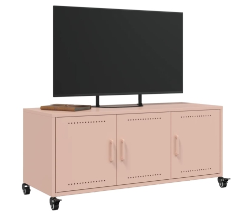 Mueble para TV acero laminado en frío rosa 100,5x39x43,5 cm