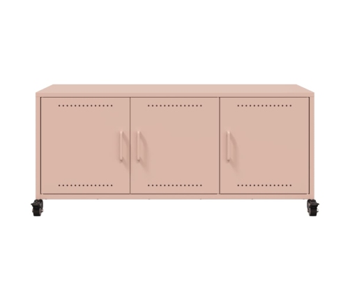 Mueble para TV acero laminado en frío rosa 100,5x39x43,5 cm