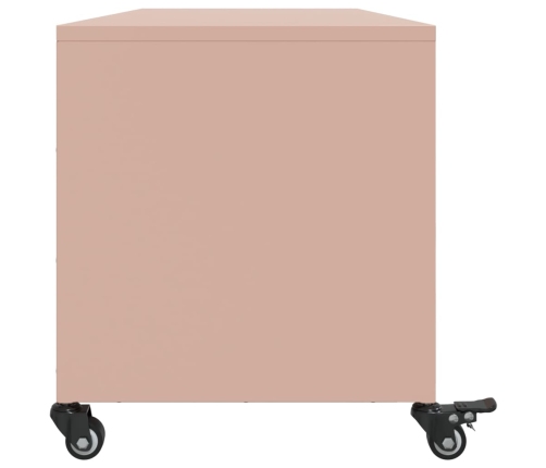 Mueble para TV acero laminado en frío rosa 100,5x39x43,5 cm