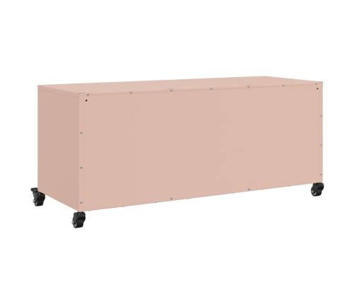 Mueble para TV acero laminado en frío rosa 100,5x39x43,5 cm