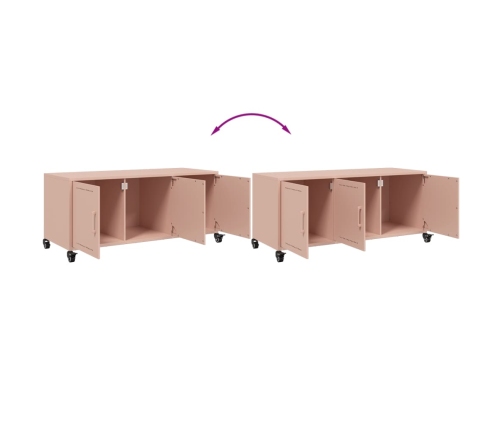 Mueble para TV acero laminado en frío rosa 100,5x39x43,5 cm