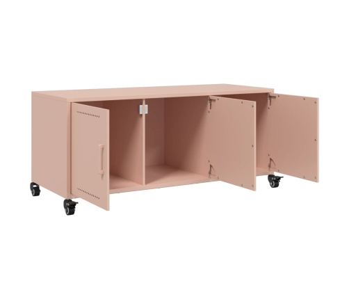 Mueble para TV acero laminado en frío rosa 100,5x39x43,5 cm