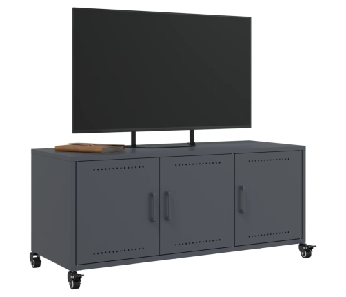 Mueble de TV acero gris antracita 100,5x39x43,5 cm