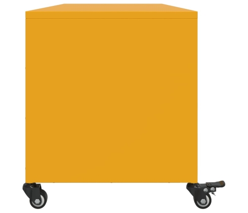 Mueble de TV de acero amarillo mostaza 100,5x39x43,5 cm