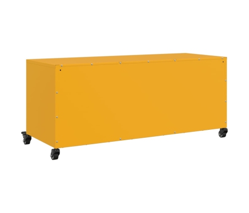 Mueble de TV de acero amarillo mostaza 100,5x39x43,5 cm