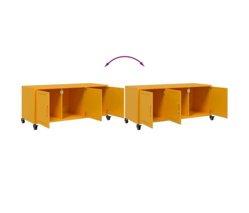 Mueble de TV de acero amarillo mostaza 100,5x39x43,5 cm