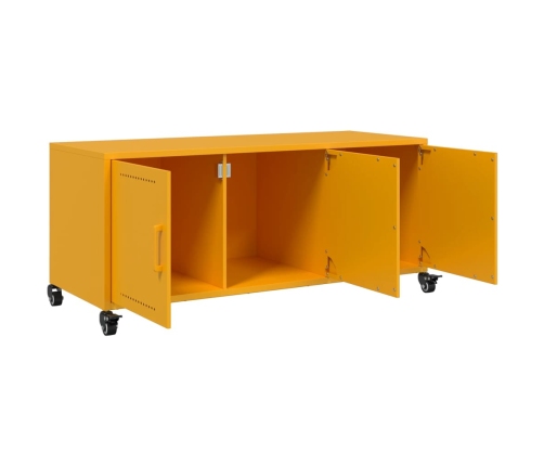 Mueble de TV de acero amarillo mostaza 100,5x39x43,5 cm