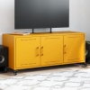 Mueble de TV de acero amarillo mostaza 100,5x39x43,5 cm