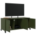 Mueble TV acero laminado en frío verde oliva 100,5x39x43,5 cm