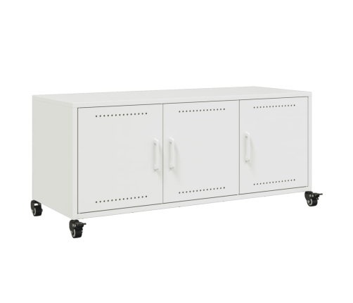 Mueble para TV acero laminado en frío blanco 100,5x39x43,5 cm