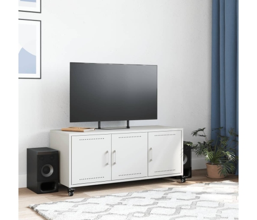 Mueble para TV acero laminado en frío blanco 100,5x39x43,5 cm