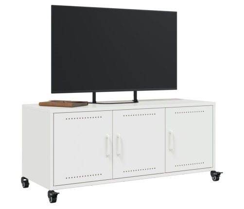 Mueble para TV acero laminado en frío blanco 100,5x39x43,5 cm