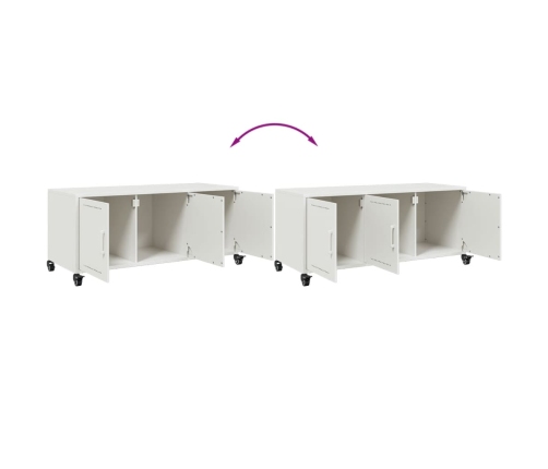 Mueble para TV acero laminado en frío blanco 100,5x39x43,5 cm