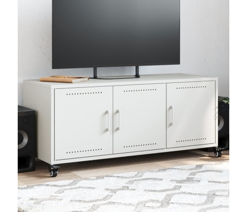 Mueble para TV acero laminado en frío blanco 100,5x39x43,5 cm