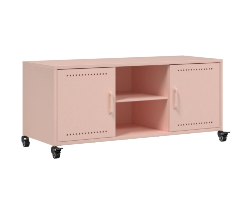 Mueble para TV acero laminado en frío rosa 100,5x39x43,5 cm