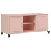 Mueble para TV acero laminado en frío rosa 100,5x39x43,5 cm