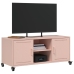 Mueble para TV acero laminado en frío rosa 100,5x39x43,5 cm