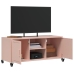 Mueble para TV acero laminado en frío rosa 100,5x39x43,5 cm