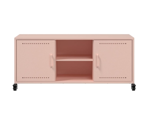 Mueble para TV acero laminado en frío rosa 100,5x39x43,5 cm