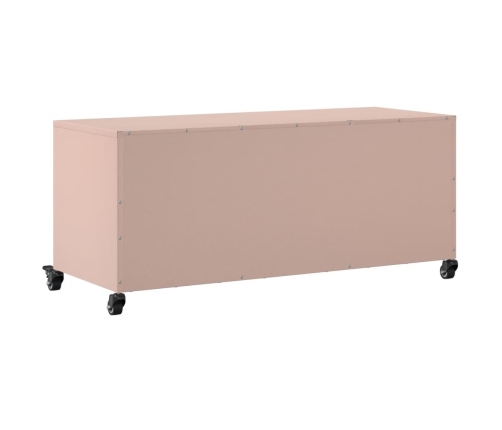 Mueble para TV acero laminado en frío rosa 100,5x39x43,5 cm