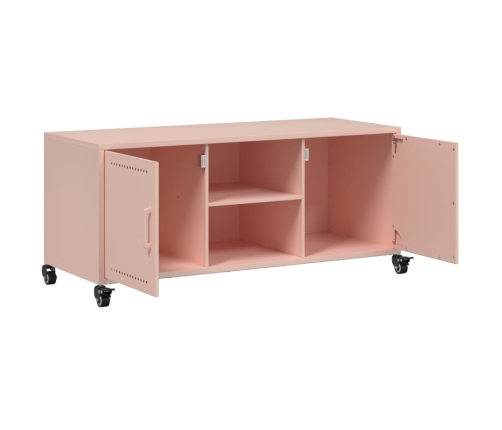 Mueble para TV acero laminado en frío rosa 100,5x39x43,5 cm