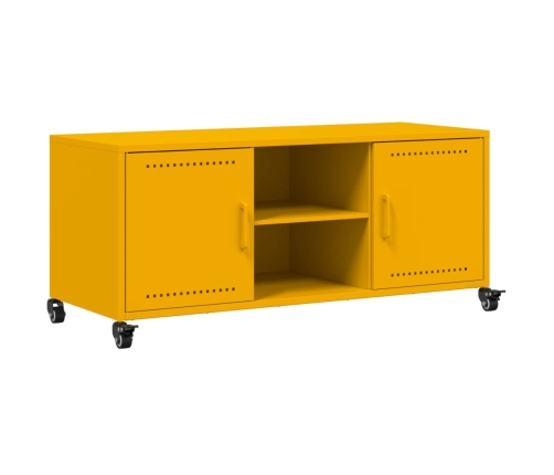 Mueble para TV acero laminado en frío amarillo 100,5x39x43,5 cm