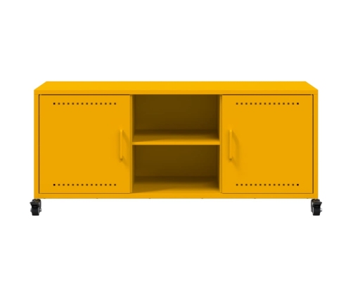 Mueble para TV acero laminado en frío amarillo 100,5x39x43,5 cm