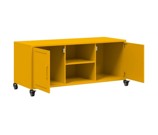 Mueble para TV acero laminado en frío amarillo 100,5x39x43,5 cm