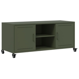 Mueble de TV de acero verde oliva 100,5x39x43,5 cm