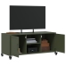 vidaXL Mueble TV acero laminado en frío verde oliva 100,5x39x43,5 cm