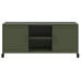 Mueble de TV de acero verde oliva 100,5x39x43,5 cm